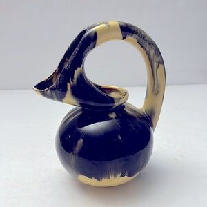 Unique Handmade Pottery Vase Swirl Glaze Verna Cape Cod Pottery